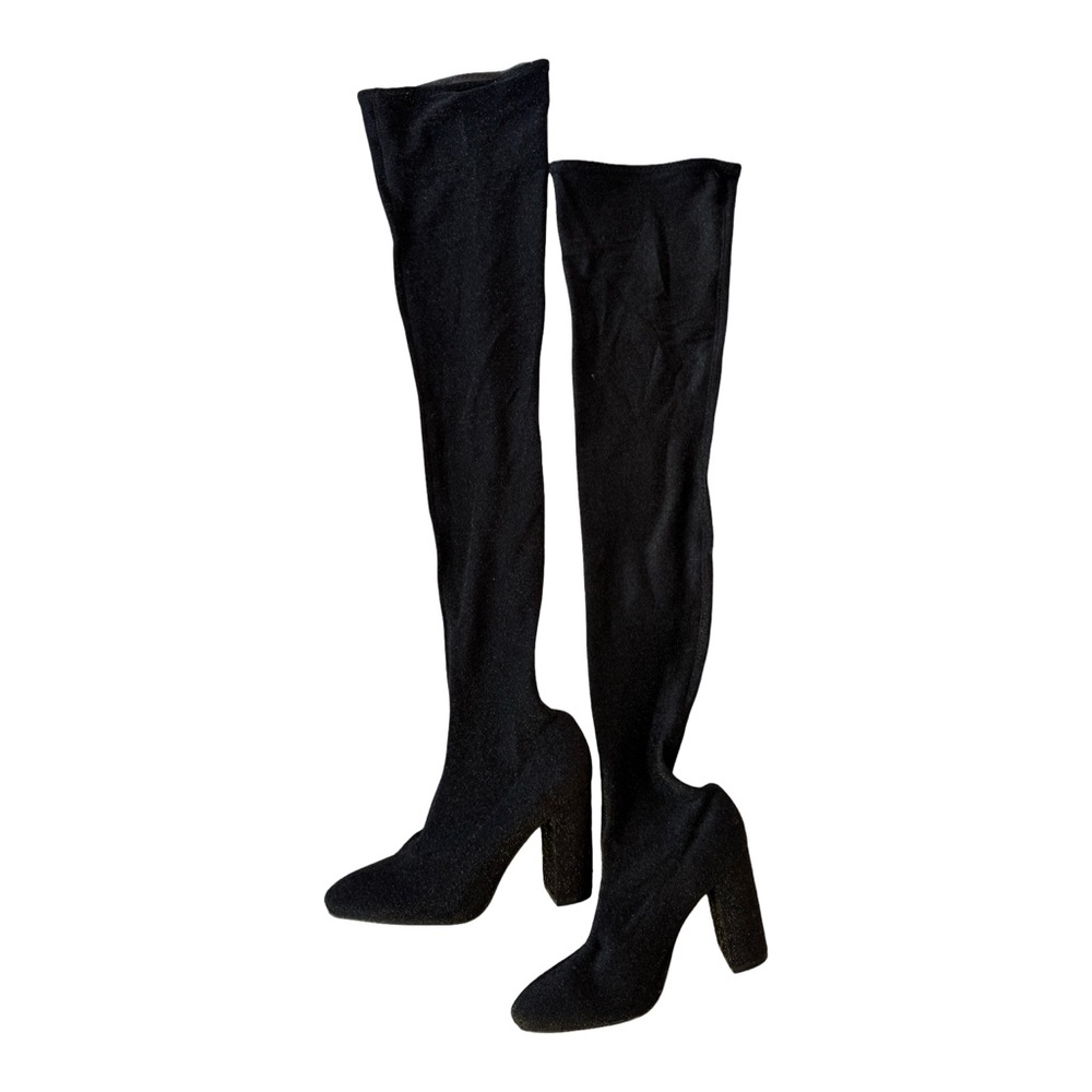 Over-the-knee sparkly sock boots, size 7.5